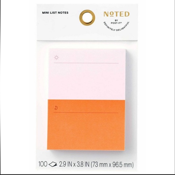 Noted by Post-it Mini List Notes, Pink & Orange Sticky Notes - Picture 7 of 7